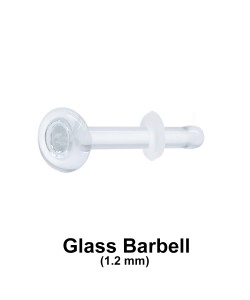 1.2 mm Glass Piercing Straight Bar with Clear O-ring